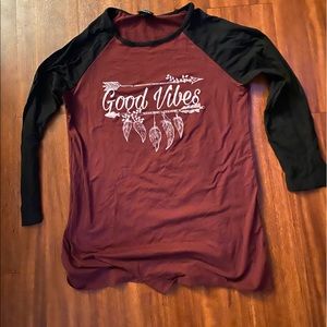 "Good vibes" quarter sleeve top